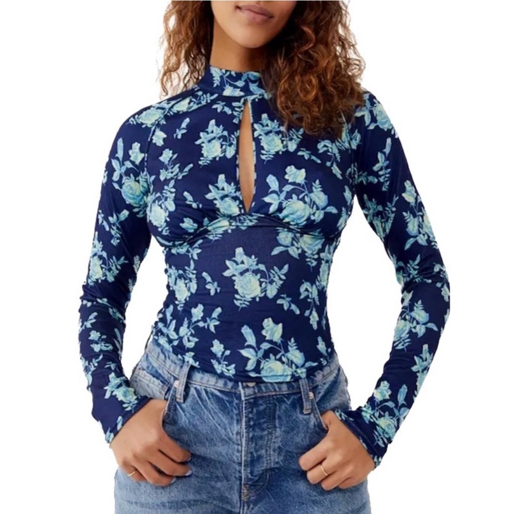 NWT Free People | Dinner Party Top Color: Blue